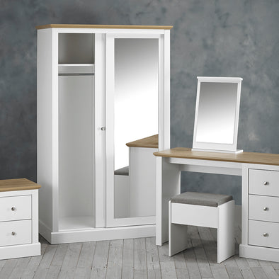 Devon White Double Sliding Wardrobe (DEVSLID2DWHI*) - L.P.D