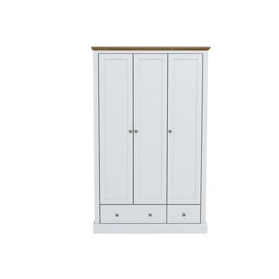Devon White Triple Wardrobe (DEVROBE3DWHI*) - L.P.D