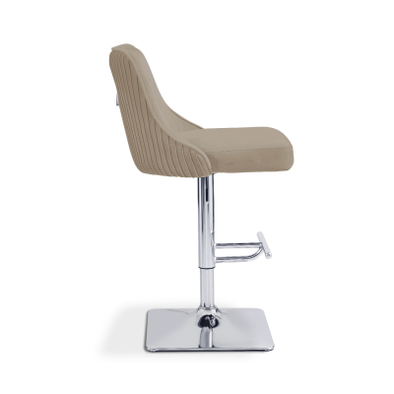 Eris Taupe Velvet Bar Stool with Chrome Legs - L.H. (FN179-00-TPCH)
