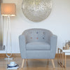 Hudson Chair With Buttons Grey (HUDSONCHAGR) - L.P.D