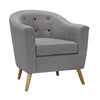 Hudson Chair With Buttons Grey (HUDSONCHAGR) - L.P.D