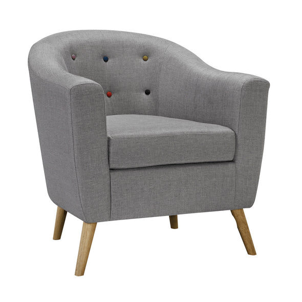 Hudson Chair With Buttons Grey (HUDSONCHAGR) - L.P.D