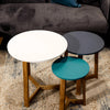 Jasper Aqua, Steel Blue, White & Solid Oak Side Tables (JASNEST) - L.P.D