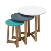 Jasper Aqua, Steel Blue, White & Solid Oak Side Tables (JASNEST) - L.P.D