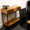 Mirelle Console Table Solid Oak Black Metal Frame (MIRCONSBLA) - L.P.D