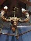 Pair of brass three lamp ceiling lights- D.L