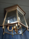 Pair of brass three lamp ceiling lights- D.L