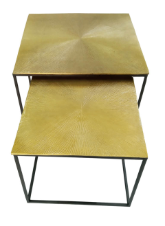 Mahi Set of 2 Black and Gold Nesting Tables - C.M