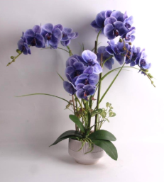 73cm Violet Orchid in Pot (Set of 3) - DE.L