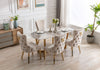 Sorrento Oval 180cm Ceramic Gold Table with 4 set of chairs- ASR