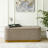 122cm Wide Taupe Linen Storage Bench - L.H. (FN183-00-TP)