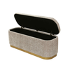 122cm Wide Taupe Linen Storage Bench - L.H. (FN183-00-TP)
