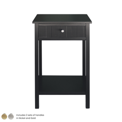 Lindon Black Wood End Table- C.M