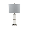 70cm White Marble Table Lamp with Grey Shade - LH