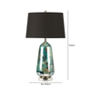 72.4cm Blue and Silver Glass Table Lamp with Black - LH