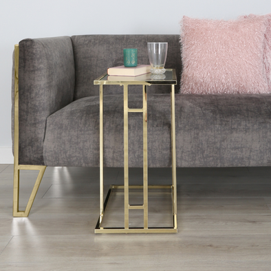 Harry Gold Metal Sofa Table - LH