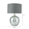 47cm Silver Glass Table Lamp With Grey Shade - LH