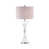 81.5cm Crystal Table Lamp with Grey Linen Shade - LH