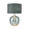 47cm Silver Glass Table Lamp With Grey Shade - LH