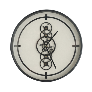 46cm Black and White Gears Wall Clock - C.M