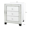 White Manhattan Mirror 3 Drawer Bedside Cabinet - C.M