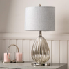 61cm Silver Mercury Glass Table Lamp - LH