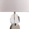 66cm Chrome Table Lamp Dark Grey Faux Silk Shade - LH