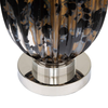 67.3cm Ribbed Black and Gold Table Lamp with Taupe Shade - LH