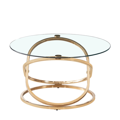 Rizzo Gold Coffee Table Glass Top- CM