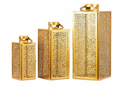 Esme Set of 3 Gold Steel Lanterns - LH