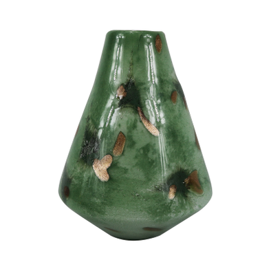 30cm Green Handmade Glass Vase- LH