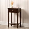 Lindon Walnut Brown 1 Drawer End Table with Gold Handles - C.M