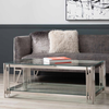 Cohen Steel Tubes and Clear Glass Coffee Table - C.M