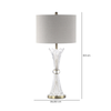 81.5cm Crystal Table Lamp with Grey Linen Shade - LH