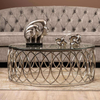 Willow Chrome Metal and Glass Coffee Table- LH