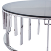 Owen Round Chrome Metal with Smoke Glass Top- LH