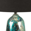 72.4cm Blue and Silver Glass Table Lamp with Black - LH