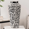 33cm Black and White Ceramic Vase - LH