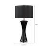 78cm Black Twist Table Lamp with Black Faux Silk Shade - LH