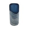 36cm Dark Blue and White Handmade Glass Vase - LH