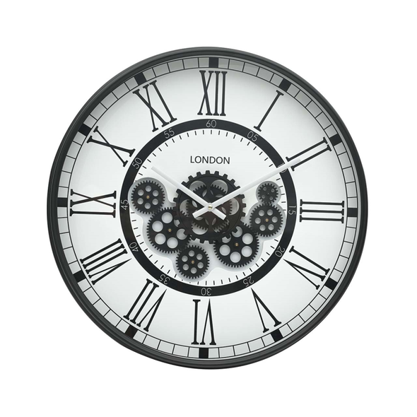 53.5cm Black Gears Wall Clock -C.M