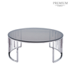 Owen Round Chrome Metal with Smoke Glass Top- LH