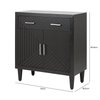 Solano Black 1 Drawer 2 Door Cabinet - C.M