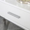 White and Chrome Charlotte 1 Drawer Bedside Cabinet - C.M