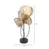 77cm Triple Gingko Leaf Antique Gold Metal Table Lamp- CM