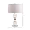 66cm Chrome Table Lamp Dark Grey Faux Silk Shade - LH