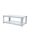 Cohen Steel Tubes and Clear Glass Coffee Table - C.M
