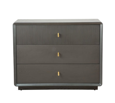 Amelie Smoke Grey Elm 3 Drawer Chest - LH