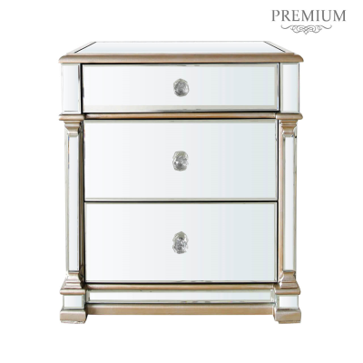 Apollo Champagne Mirrored 3 Drawer Cabinet - C.M