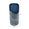 36cm Dark Blue and White Handmade Glass Vase - LH